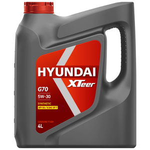 현대엑스티어 G70 5W-30 4L 가솔린 엔진오일 합성유, 4L, 1개