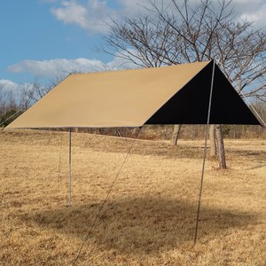 캠프빌리지 블랙코팅 방수 렉타타프 T1 + 폴대 세트