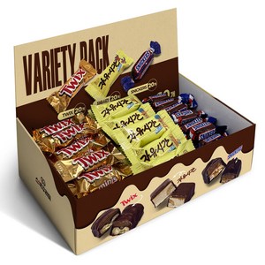 초코바 3종 모음전 미니 자유시간+트윅스 미니스+스니커즈 미니어처 총60개입 간식용 초콜릿 개별포장